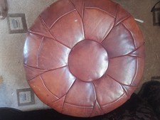 moroccan leather pouffe foot