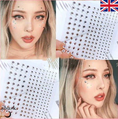 Face gems stick jewels - on,