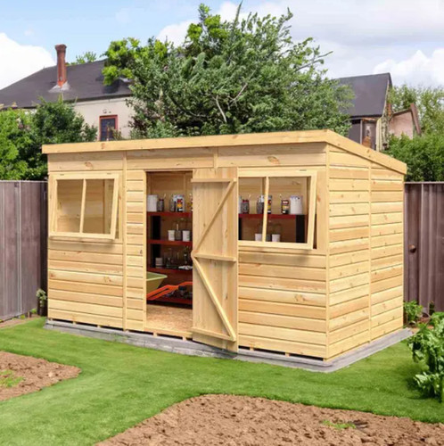 12x6 shiplap pent shed - shed, wooden