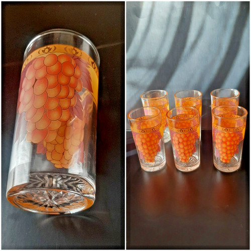 Vintage glass tumblers - n.h,