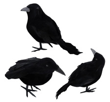 3x Black Crows Bird Halloween Tree Hanging Garden Props Decoration Ornaments