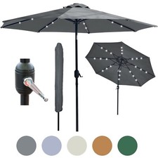 Garden Parasol Patio Table Umbrella Sun Shade Crank Handle Waterproof 2.7M