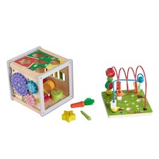 Wooden Activity Cube Toys,7 in 1 Montessori Toys,Baby Educational Learning Toy
