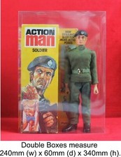 Action Man 12" figure clear display box (Qty x 1 case) Double version