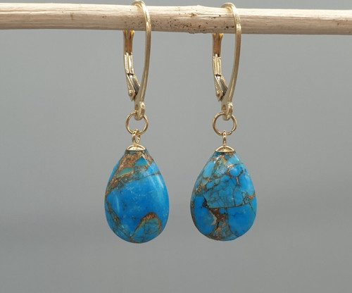 9ct yellow gold turquoise - gold,