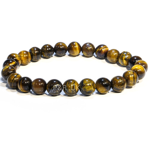 Tiger eye beaded bracelet - tiger, 8mm
