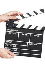Film Clapperboard, Scene Clapperboard 30 x 27cm Easy Wipe Black Clap Board...
