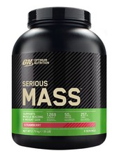 OPTIMUM NUTRITION SERIOUS MASS SUPPLEMENT STRAWBERRY FLAVOUR 05/25 ON PROTEIN