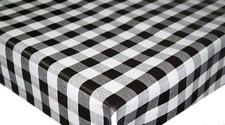 PLAIN TRADITIONAL GINGHAM CHECK BLACK WHITE PVC OIL VINYL TABLE CLOTH WIPE CLEAN