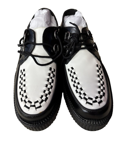 Blk wt leather viva - leather,