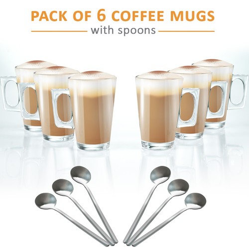 Latte coffee glasses - 6,