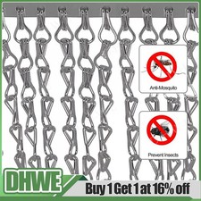 Aluminium Door Fly Screen Metal Chain Curtain Insect Pest Blinds 215cm x 90cm UK