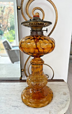 antique amber glass bubble oil