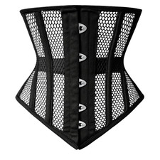 Mesh Underbust Corset Waist Trainer Steel Boned Breathable Cotton Shaper
