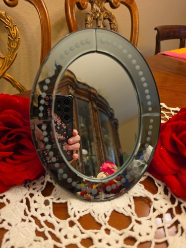 Ikea vtg oval standing mirror - oval,