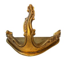 Small Ornate Wooden Gold Storage Shelf, plant, trinket, home decor