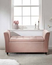 Storage Bench Window Seat Pink