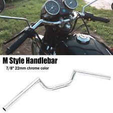 Motorcycle Handlebars 22mm 7/8" Chrome for Cafe Racer Drag Bars Honda Cruiser UK