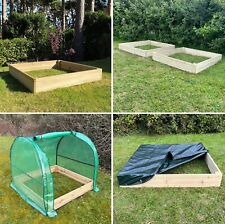 Wooden Garden Raised Bed Beds Vegetable Herbs Square Liner and Cover