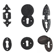 Black Cast Iron Escutcheon Plates Keyhole Cover Key Hole Door Lock Accessories!