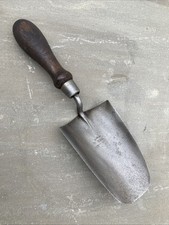 Antique Garden Hand Trowel Solid Steel Wood Handle Brades & Co made in England