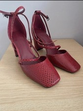 Next Women's Red Shoes Block Heel Size 7  New
