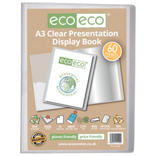 eco eco A3 60 Pocket Presentation Display Book Clear Home Office