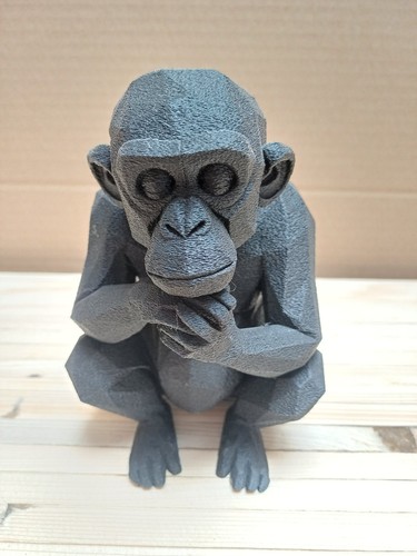Low poly monkey statue - poly,