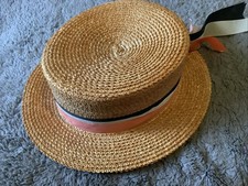 Vintage  Woven Straw Boater