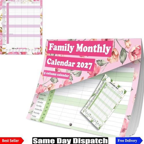 2027 floral family - family, calendar