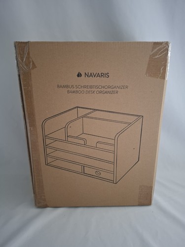 Navaris bamboo desk - desk, organiser