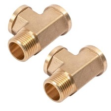 2PCS Brass T Fittings for 1/2 Inch For Pipe for Home Plumbing Solutions