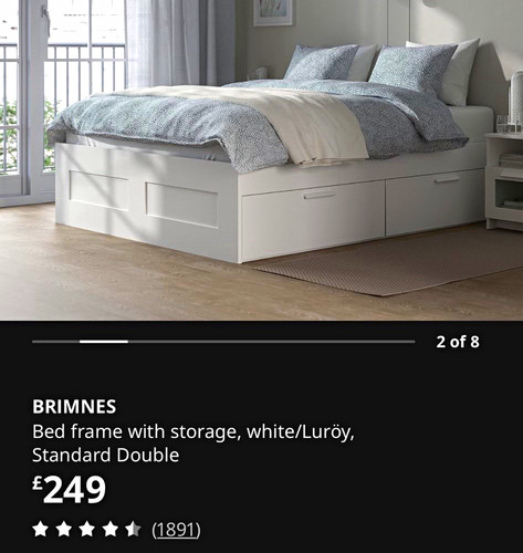 Ikea bed frame wooded - frame,