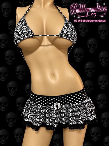 Sexy skulls polka dots black - polka,