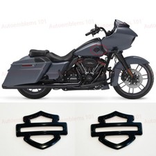 2x METAL Gloss Black Harley CVO Custom Metal Tank Emblems Show Gloss Finish