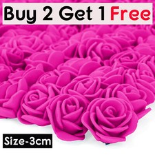 100 Foam Mini Roses WHOLESALE Heads Buds Small Flowers Wedding Home Party UK