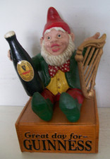 GREAT DAY FOR A GUINNESS LEPRECHAUN WITH HARP & BOTTLE CAST IRON ADVERTISING BAR