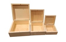 Set of 3 Wooden Storage Boxes