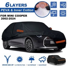 For Mini Cooper Waterproof Car Cover 6 Layer PEVA & Cotton Rain Snow UV Protect
