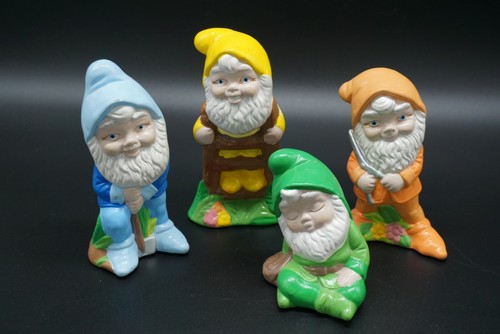 Vintage ceramic garden gnomes - vintage,