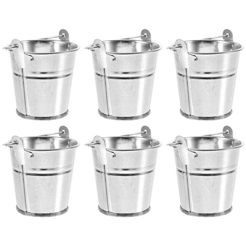 6pcs mini metal buckets ice - 6pcs,