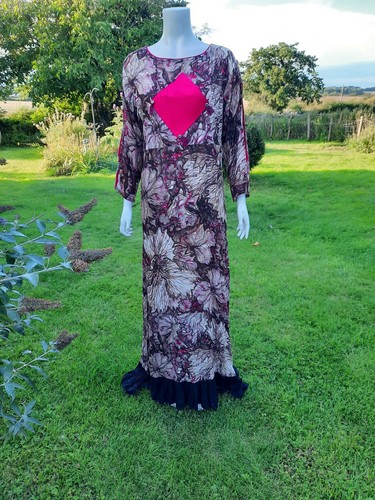 Brown dress ethnic floral - ,