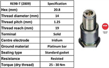 1x NGK SPARK PLUG RE9B-T 2809