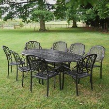 Deluxe Cast Aluminium Eight-Seater Garden Table & Chair Set