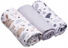 Baby Muslin Nappies Cloth Diaper Cotton 3-pack Colourful 70x80cm Forest Friends