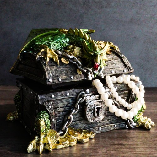 Gold green treasure dragon - gold,