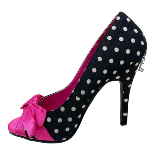 Black pink polka - pink,