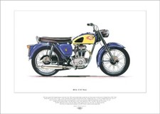 BSA C15 STAR  Motorcycle Fine Art Print - 1952 250cc Four-stroke Motorbike image
