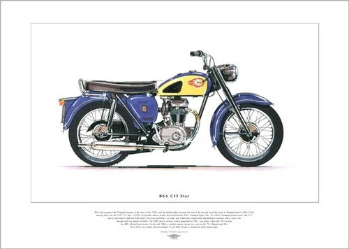 Bsa c15 star motorcycle - bsa,