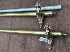 189-279cm Vintage old antique French Brass Curtain pole Cherubs C1900 rare  CR25